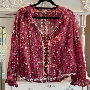 Beautiful, floral, blouse.